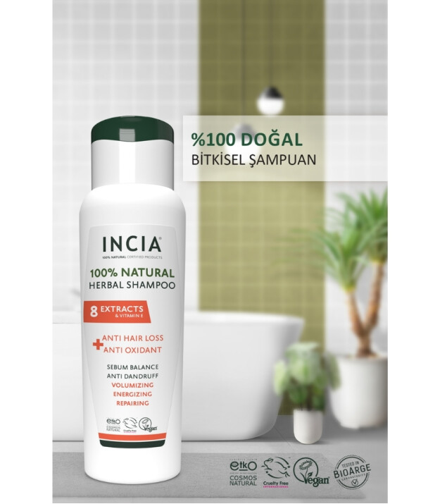 INCIA %100 Doğal Saç Dökülmesine Karşı Etkili Şampuan
