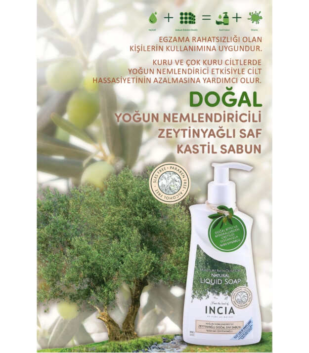 INCIA Zeytinyağlı Sıvı Sabun (Yoğun Nemlendirici)