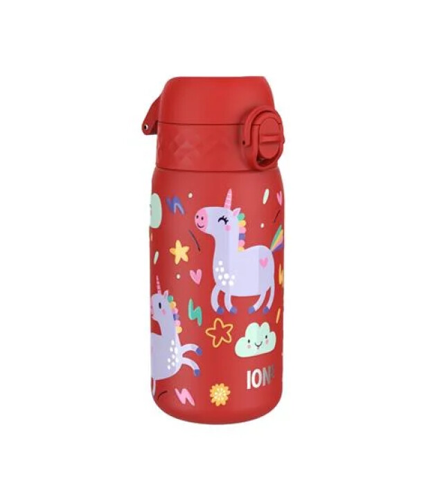 Ion8 OneTouch Paslanmaz &Ccedil;elik &Ccedil;ocuk Suluk (400 ml) // Kırmızı Unicorn