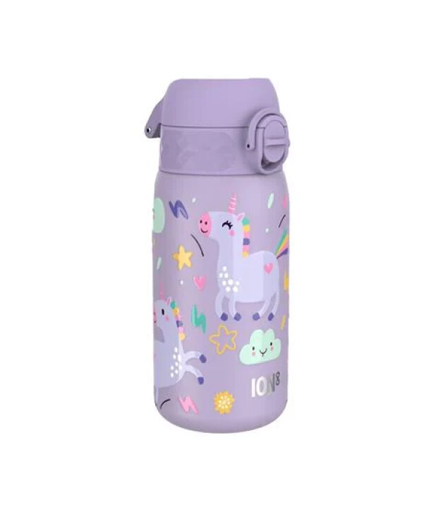 Ion8 OneTouch Paslanmaz &Ccedil;elik &Ccedil;ocuk Suluk (400 ml) // Mor Unicorn