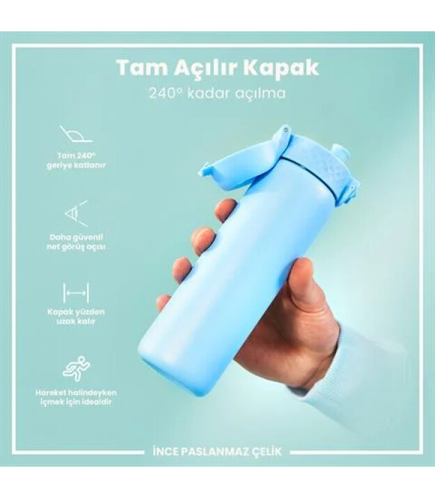Ion8 OneTouch Paslanmaz &Ccedil;elik Suluk (600 ml) // Alaska Mavisi