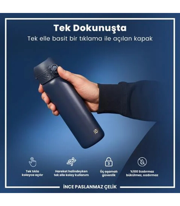 Ion8 OneTouch Paslanmaz &Ccedil;elik Suluk (600 ml) // Koyu Lacivert