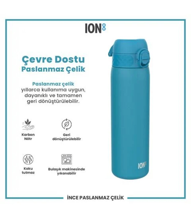 Ion8 OneTouch Paslanmaz &Ccedil;elik Suluk (600 ml) // Mavi