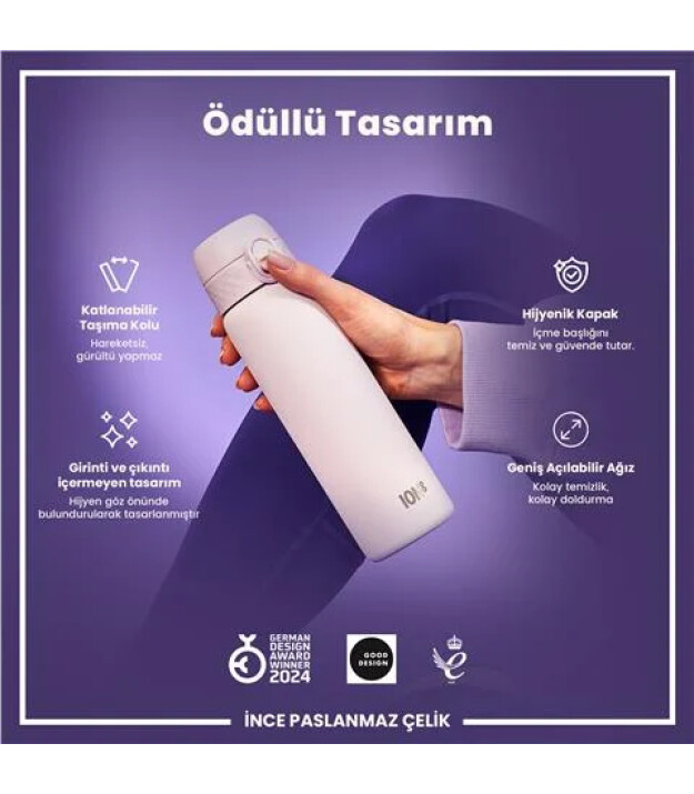 Ion8 OneTouch Paslanmaz &Ccedil;elik Suluk (600 ml) // Lila