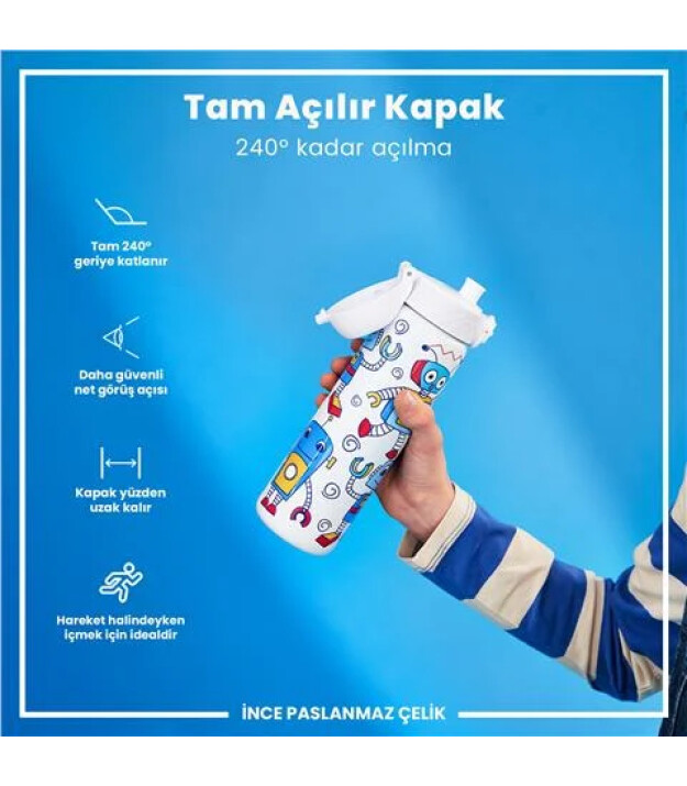 Ion8 OneTouch Paslanmaz &Ccedil;elik Suluk (600 ml) // Robotlar