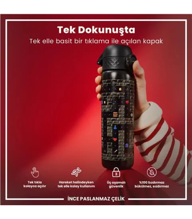 Ion8 OneTouch Paslanmaz &Ccedil;elik Suluk (600 ml) // Oyuncu