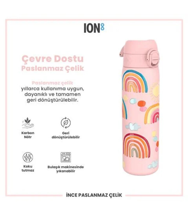 Ion8 OneTouch Paslanmaz &Ccedil;elik Suluk (600 ml) // G&ouml;kkuşağı