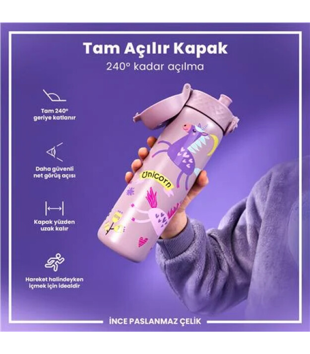 Ion8 OneTouch Paslanmaz &Ccedil;elik Suluk (600 ml) // Unicorn