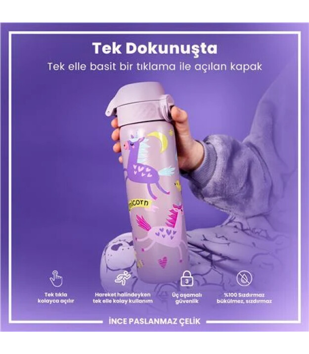 Ion8 OneTouch Paslanmaz &Ccedil;elik Suluk (600 ml) // Unicorn