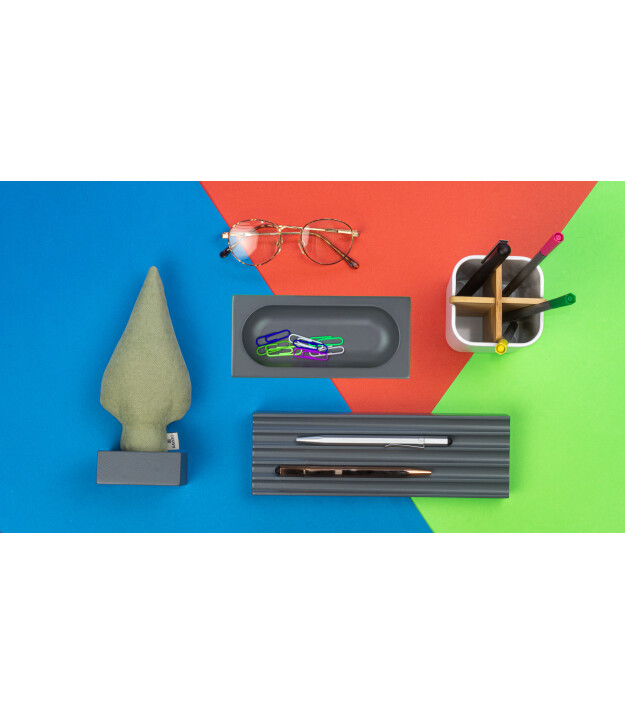 Kayıgo Kayigo Woody Gri Üçlü Ofis  Seti -Yeşil  Selvi