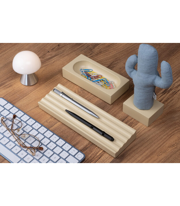 Kayıgo Kayigo Woody Krem Üçlü Ofis  Seti - Mavi Cactus