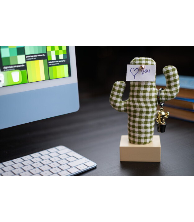 Kayıgo Kayigo Woody Krem Üçlü Ofis  Seti - Pötikareli Cactus