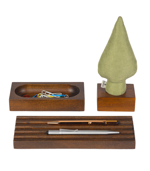 Kayıgo Kayigo Woody Koyu Ahşap Üçlü Ofis Seti - Yeşil Selvi