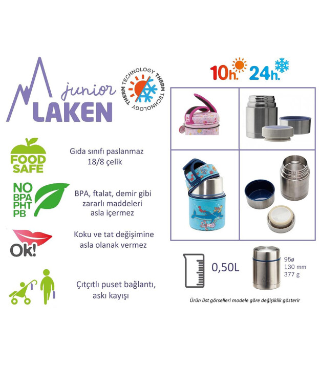 Laken Neoprene Kılıflı Yemek Termosu (500 ml) // Pichichi