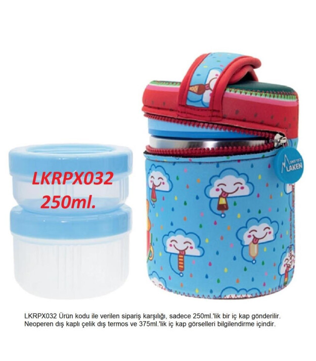 Laken Yemek Termos içi Yedek PP Kap (250 ml) // Blue