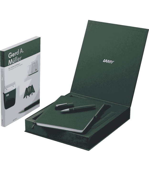 Lamy 2000 Dolma Kalem Fiberglass 14K Altın Pine Defter Seti (F Uç)