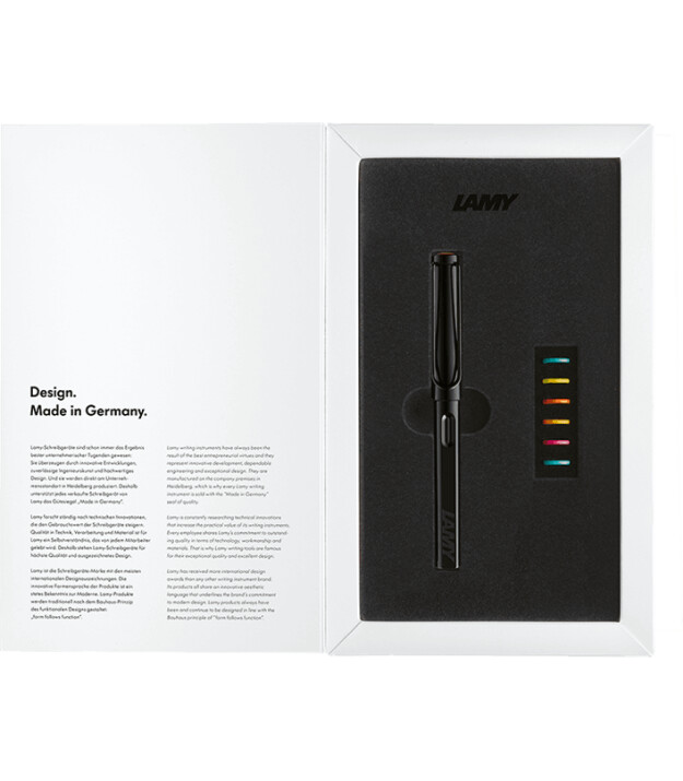 Lamy Safari Multicolor Dolma Kalem (Metal Klips) (F Uç) // Siyah