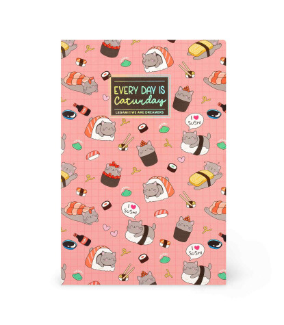 Legami Çizgili Defter (Quaderno) Orta // Sushi Kedi