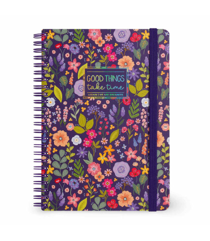 Legami Çizgili Spiral Ciltli Defter - Büyük // Çiçek