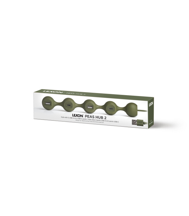 Lexon Peas Hub 2 Usb Çoğaltıcı // Khaki