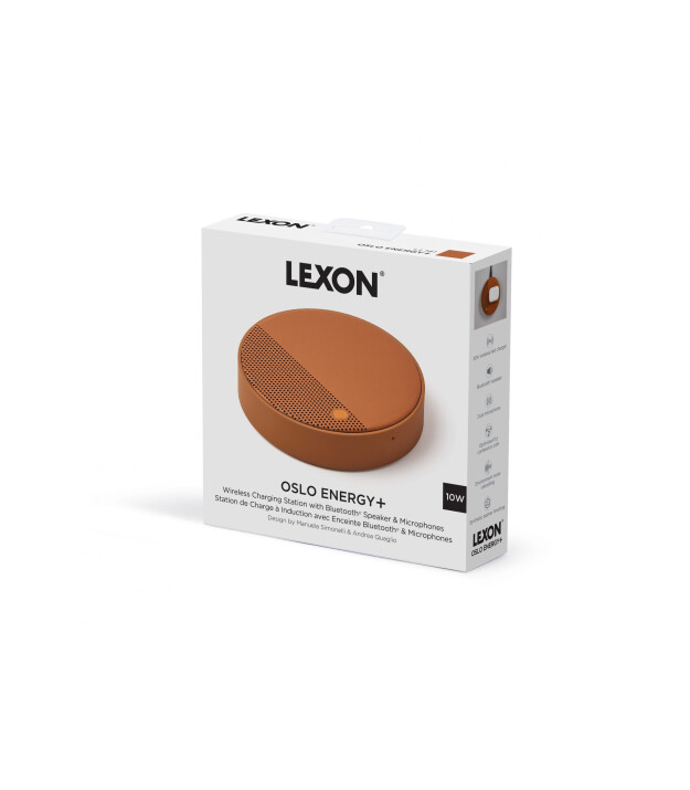 Lexon Oslo Energy Kablosuz Şarj Cihazı ve Bluetooth Hoparlör // Brown