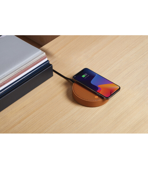 Lexon Oslo Energy Kablosuz Şarj Cihazı ve Bluetooth Hoparlör // Brown