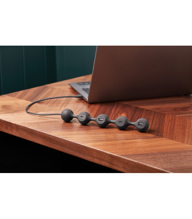 Lexon Peas Hub 2 Usb &Ccedil;oğaltıcı // Koyu Gri