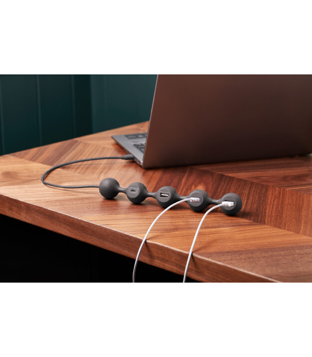 Lexon Peas Hub 2 Usb &Ccedil;oğaltıcı // Koyu Gri