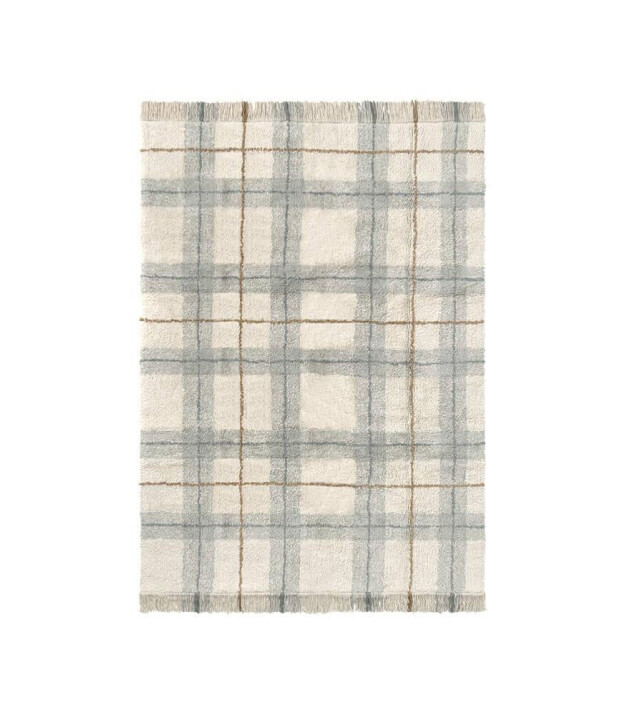 Lorena Canals Çocuk Odası Halısı, Tartan Blue Sage, S