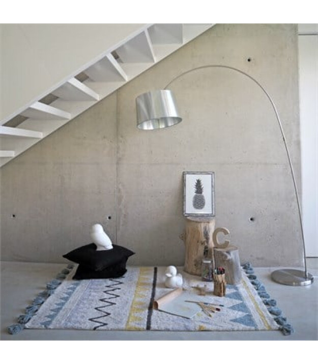 Lorena Canals Azteca Halı // Natural Vintage Mavi (120x160cm)