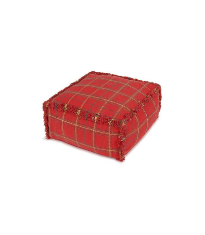 Lorena Canals Çocuk Odası Pufu, Tartan Mapple Red