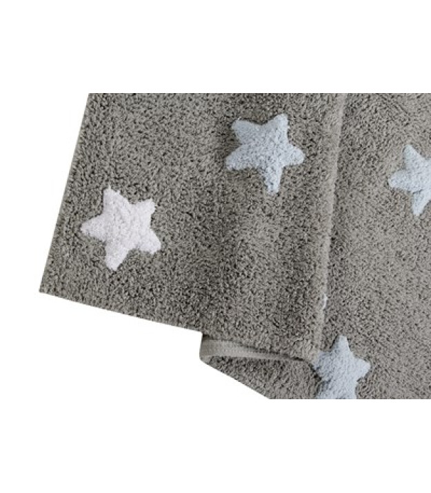 Lorena Canals STARS Tricolor Halı Gri/ Mavi-Beyaz-Sarı
