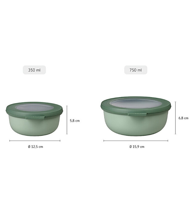 Mepal Set Cirqula Round (350+750+1250+2250 ml) // Nordic Blue