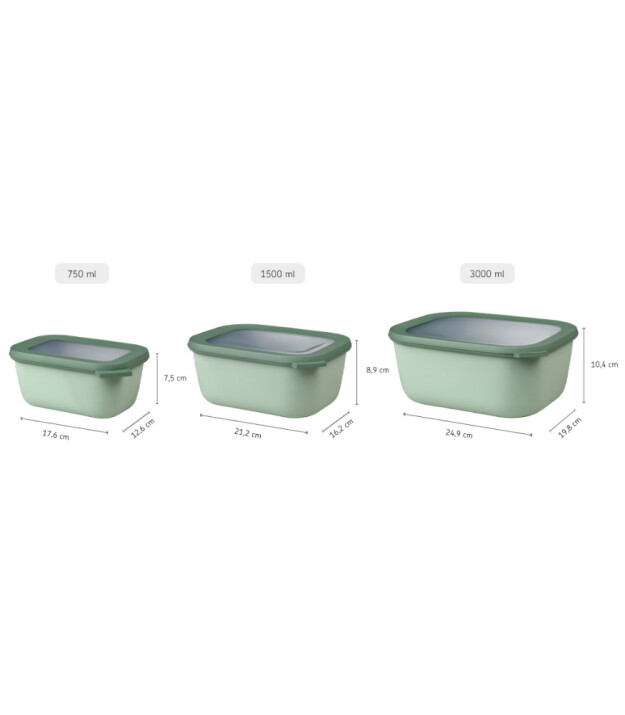 Mepal Cirqula Rectangular Multi Bowl (1500 ml) // Vivid Green