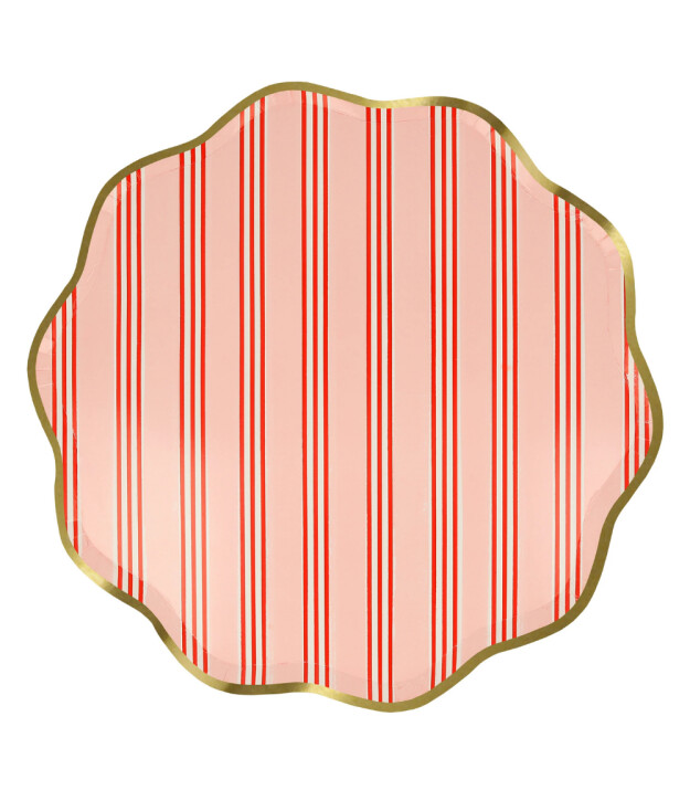 Meri Meri Parti Tabak (L) // Çizgili Varaklı