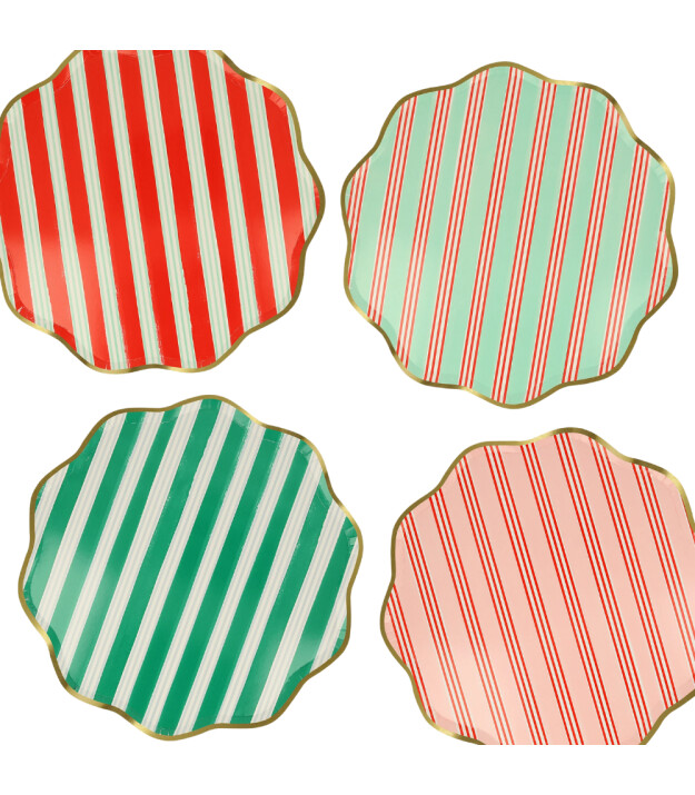 Meri Meri Parti Tabak (L) // Çizgili Varaklı