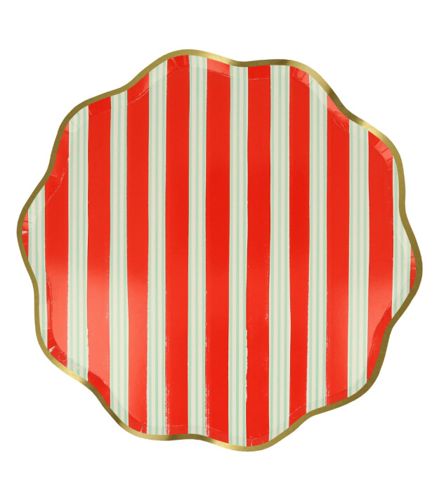 Meri Meri Parti Tabak (L) // Çizgili Varaklı