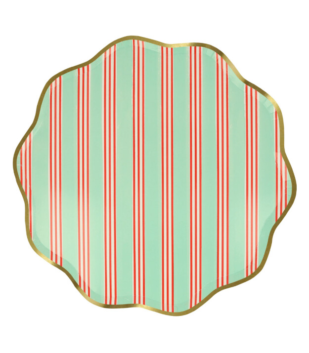 Meri Meri Parti Tabak (L) // Çizgili Varaklı