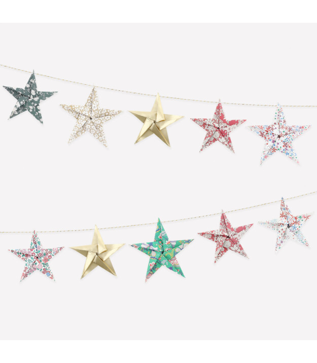 Meri Meri Asılan Süs // Liberty Edition - Origami Yıldız Garland