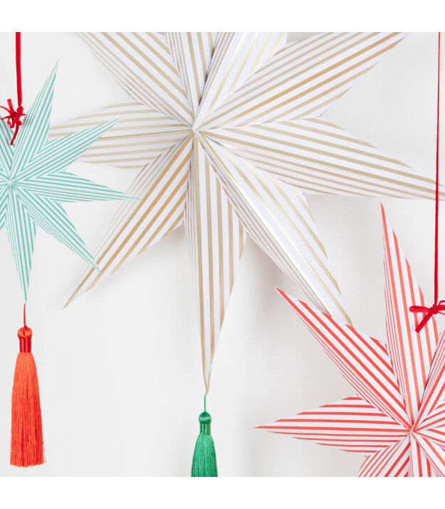 Meri Meri Asılan Süs // Şeritli Yıldız