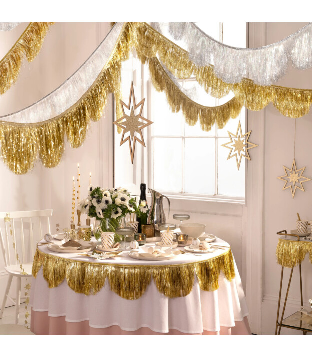 Meri Meri Asılan Süs // Simli Saçaklı Altın