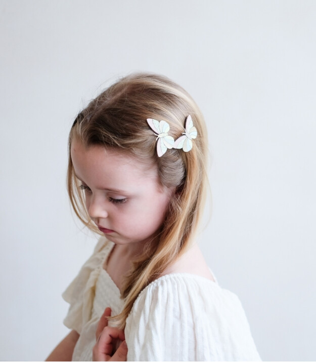 Mimi & Lula Saç Toka Set (2 Adet) // Stripe Butterfly
