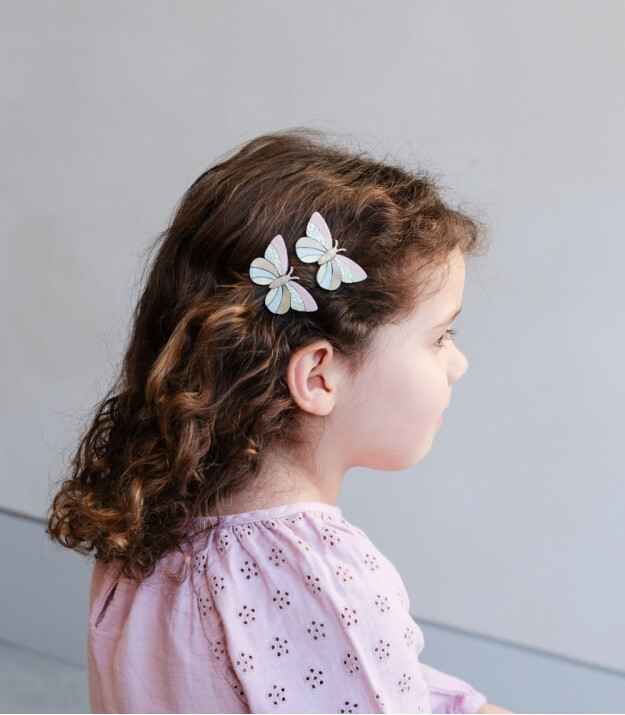 Mimi & Lula Saç Toka Set (2 Adet) // Stripe Butterfly