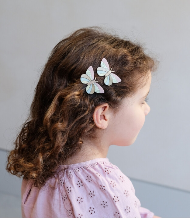 Mimi & Lula Saç Toka Set (2 Adet) // Stripe Butterfly