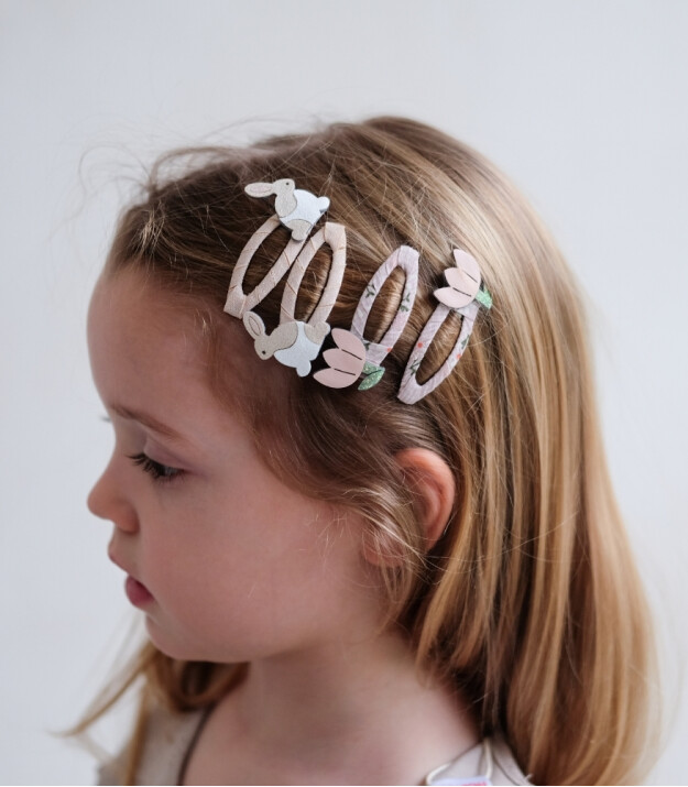 Mimi & Lula Sa&ccedil; Toka Set (4 Adet) // Bunny And Flower