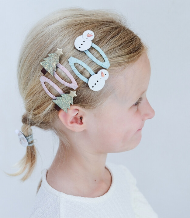 Mimi & Lula Sa&ccedil; Toka Set (4 Adet) // Snowman