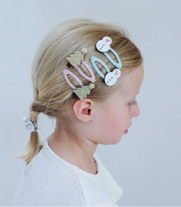 Mimi & Lula Sa&ccedil; Toka Set (4 Adet) // Snowman