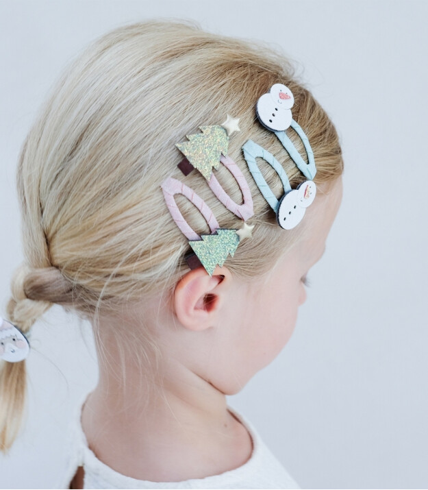 Mimi & Lula Sa&ccedil; Toka Set (4 Adet) // Snowman