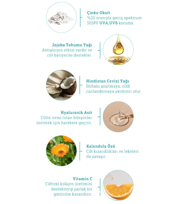 Minela Care 100% Organik Mineral Filtreli Leke ve Yaşlanma Karşıtı Yüz Güneş Kremi (50 SPF)