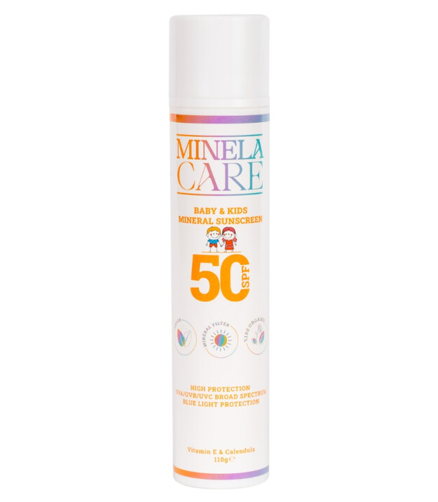 Minela Care 100% Organik Mineral Filtreli Bebek ve Çocuk Güneş Kremi (50 SPF)